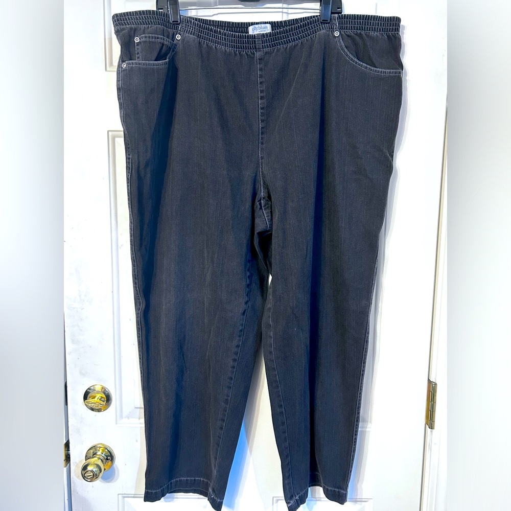Koret faded black pull on jeans, size 20W